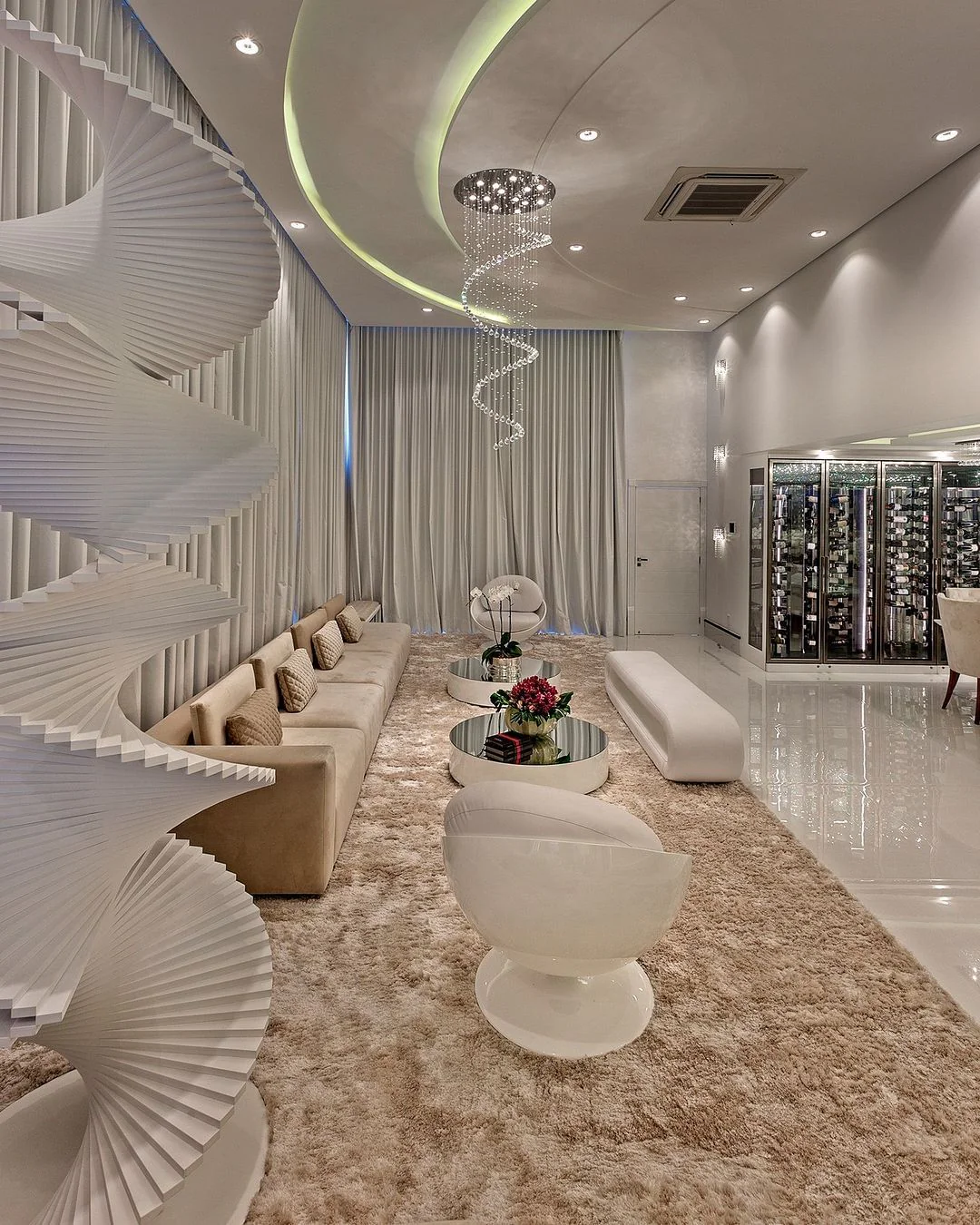 Extra Large Modern Spiral Raindrop Crystal Chandelier For Entryway - Image 8