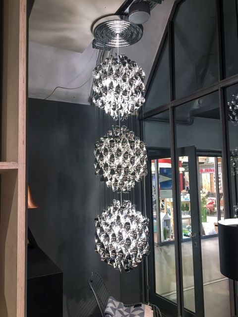 Modern Spiral Wave Chandelier in Silver/Gold - Image 15