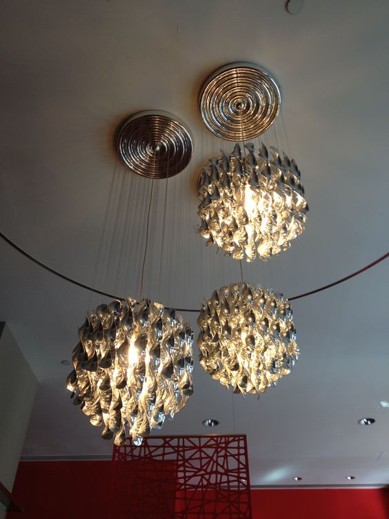 Modern Spiral Wave Chandelier in Silver/Gold - Image 16
