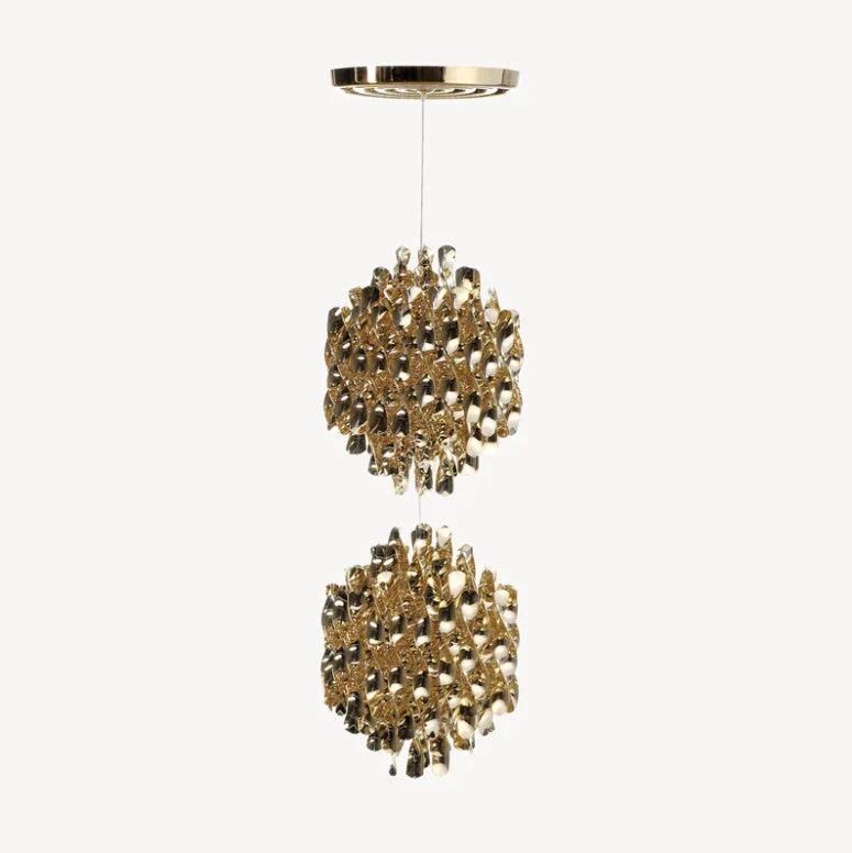 Modern Spiral Wave Chandelier in Silver/Gold - Image 8