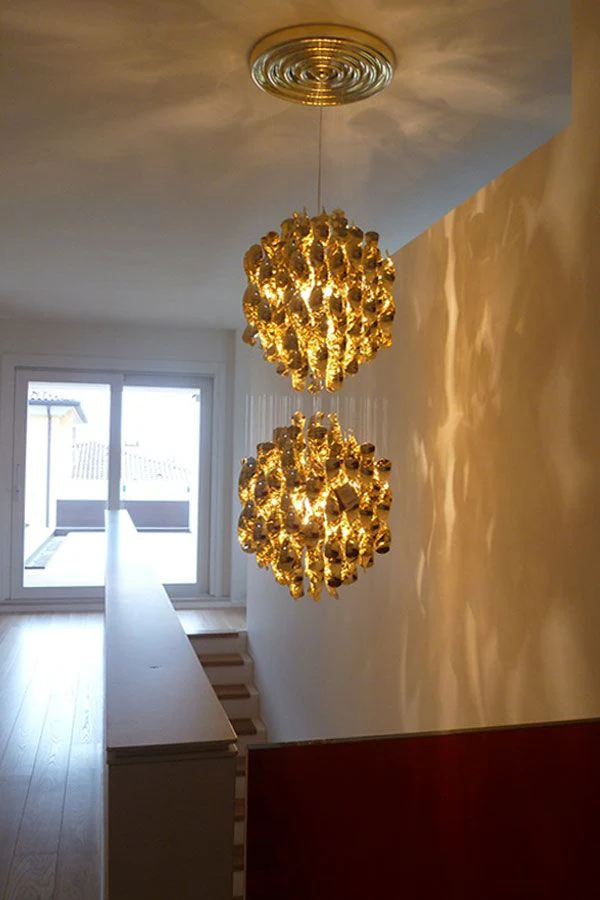 Modern Spiral Wave Chandelier in Silver/Gold - Image 9
