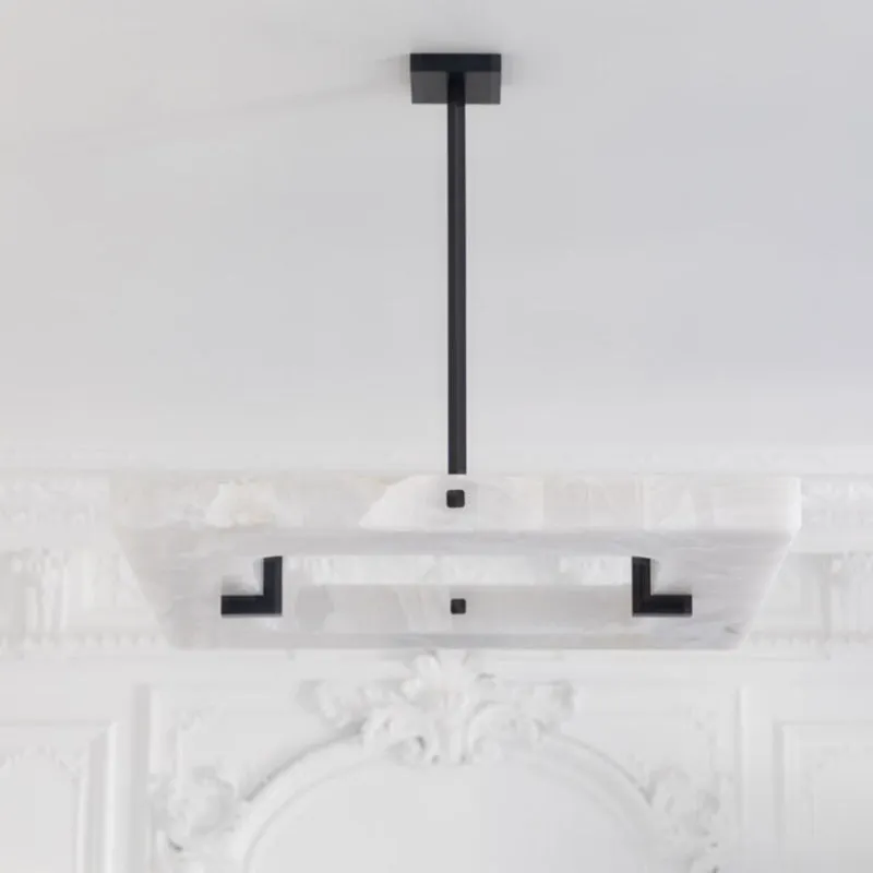 Modern Square Alabaster Chandelier for Living Room/Bedroom - Image 4