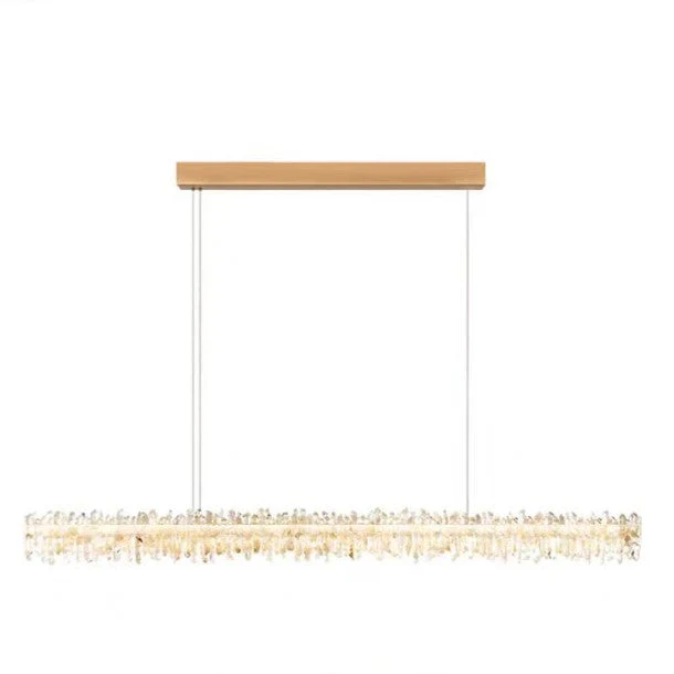 Modern Style Linear Natural Crystal Chandelier - Image 13