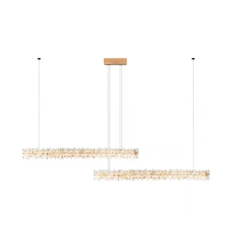 Modern Style Linear Natural Crystal Chandelier - Image 14