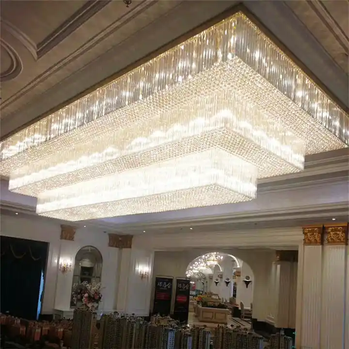 Modern Extra 2/3 Tiered Flush Mount Crystal Chandelier for Large Area - Image 4
