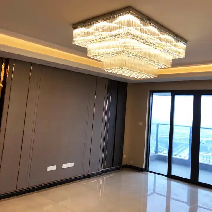 Modern Extra 2/3 Tiered Flush Mount Crystal Chandelier for Large Area - Image 5