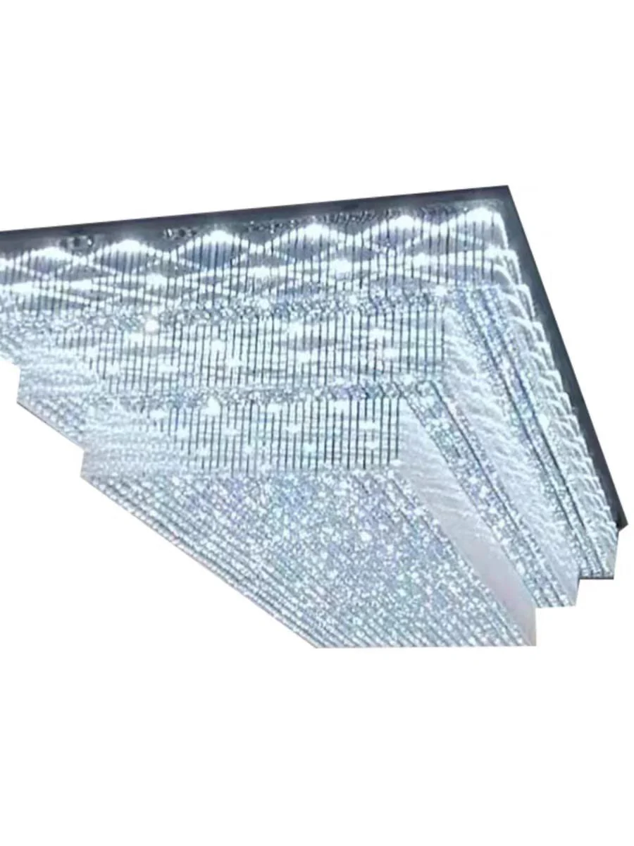 Modern Extra 2/3 Tiered Flush Mount Crystal Chandelier for Large Area - Image 6