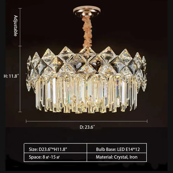 Modern Luxury Tiered Transparent Crystal Chandelier Suit for Living/Dining Room/Bedroom - Image 10