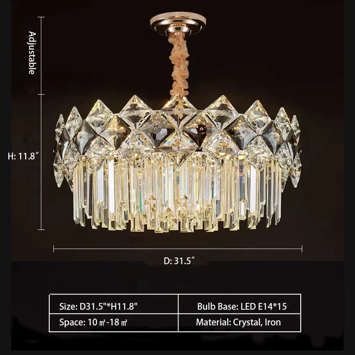 Modern Luxury Tiered Transparent Crystal Chandelier Suit for Living/Dining Room/Bedroom - Image 11