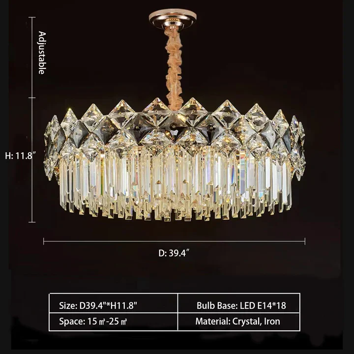 Modern Luxury Tiered Transparent Crystal Chandelier Suit for Living/Dining Room/Bedroom - Image 12