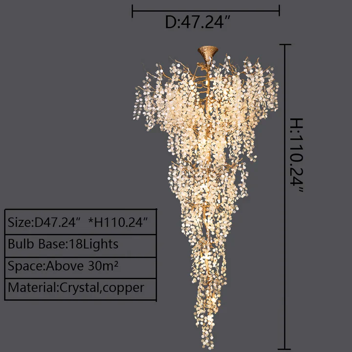 Modern Unique Artistic Flower Brass Branch Semi-flush Mount Chandelier for Living Room/ Hallway/ Entryway/ Staircase - Image 14