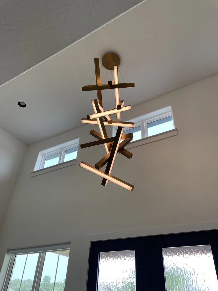 Modern Vertical Geometric Aluminum Chandelier for Staircase/Foyer/High-ceiling - Image 11