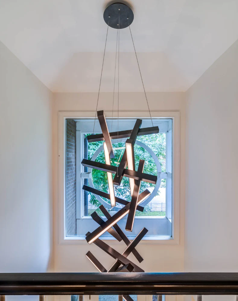 Modern Vertical Geometric Aluminum Chandelier for Staircase/Foyer/High-ceiling - Image 12