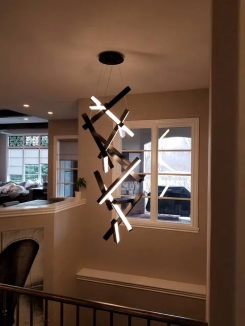 Modern Vertical Geometric Aluminum Chandelier for Staircase/Foyer/High-ceiling - Image 13