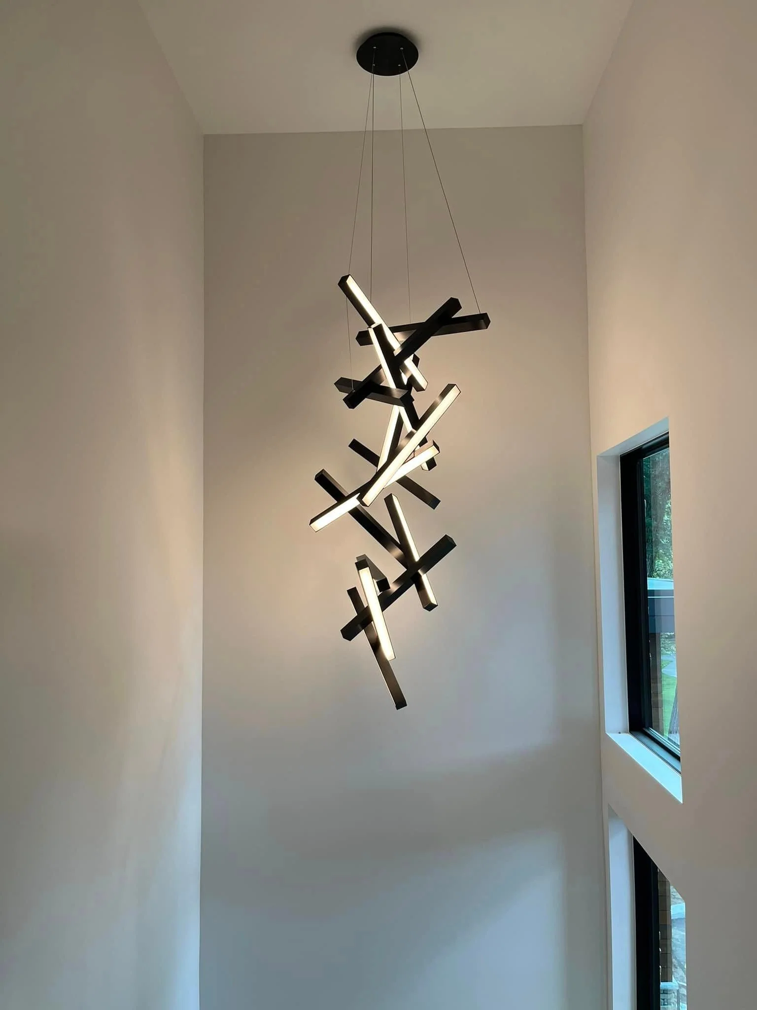 Modern Vertical Geometric Aluminum Chandelier for Staircase/Foyer/High-ceiling - Image 15
