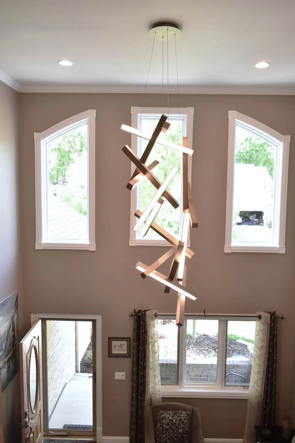 Modern Vertical Geometric Aluminum Chandelier for Staircase/Foyer/High-ceiling - Image 17