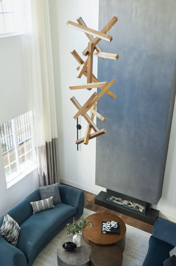 Modern Vertical Geometric Aluminum Chandelier for Staircase/Foyer/High-ceiling - Image 18