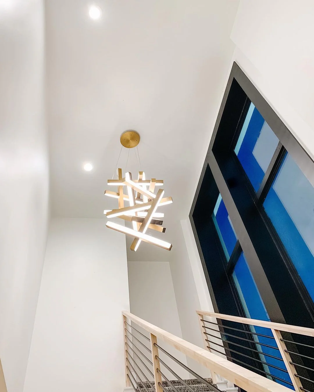 Modern Vertical Geometric Aluminum Chandelier for Staircase/Foyer/High-ceiling - Image 23