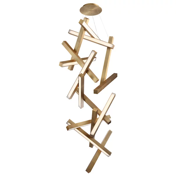 Modern Vertical Geometric Aluminum Chandelier for Staircase/Foyer/High-ceiling - Image 27