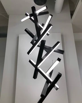Modern Vertical Geometric Aluminum Chandelier for Staircase/Foyer/High-ceiling - Image 5