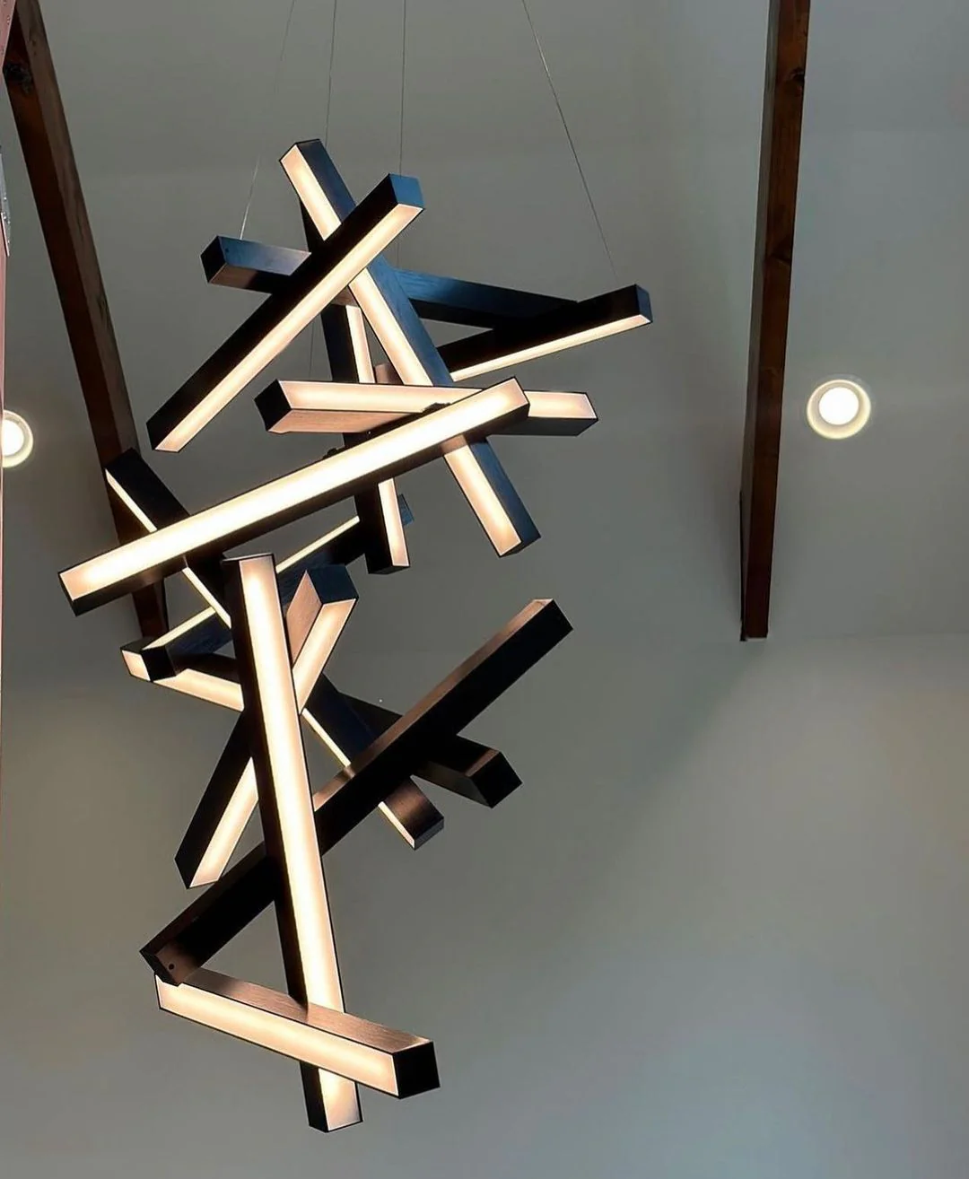 Modern Vertical Geometric Aluminum Chandelier for Staircase/Foyer/High-ceiling - Image 6
