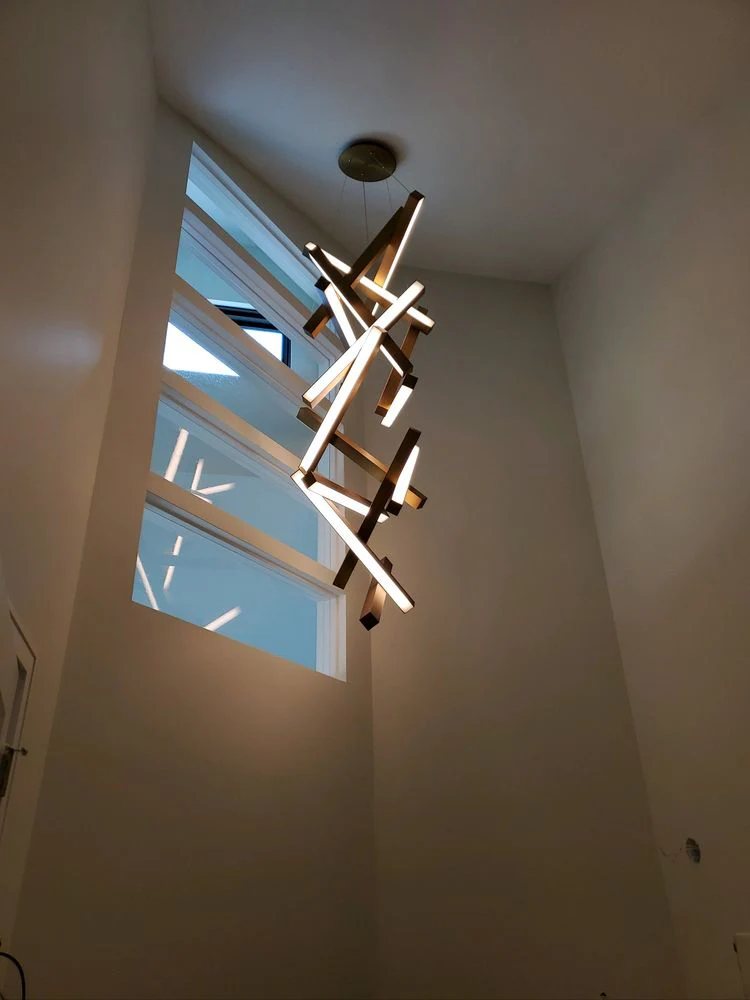Modern Vertical Geometric Aluminum Chandelier for Staircase/Foyer/High-ceiling - Image 8