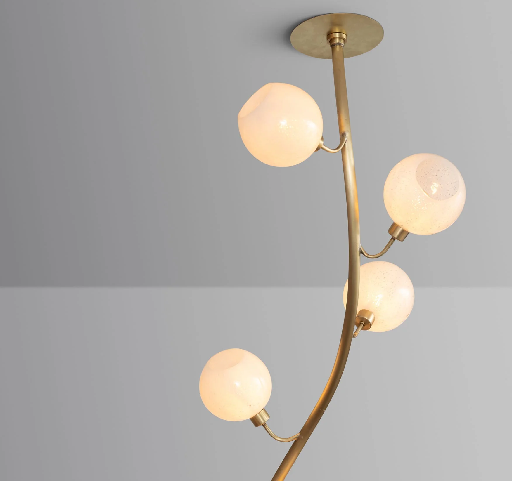 Modern Vertical Handcrafted Glass Globe Chandelier for High Ceilings - Image 3