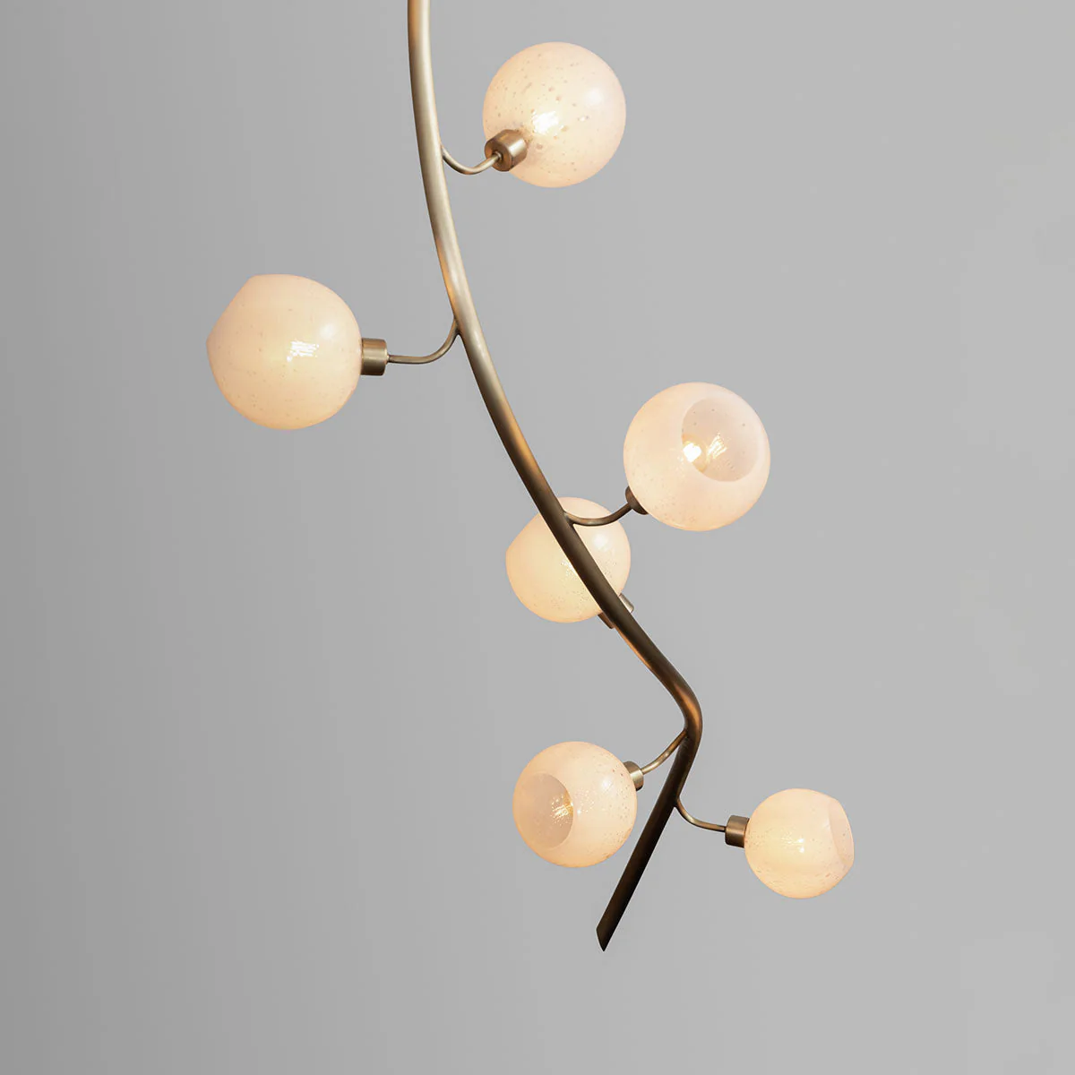 Modern Vertical Handcrafted Glass Globe Chandelier for High Ceilings - Image 4