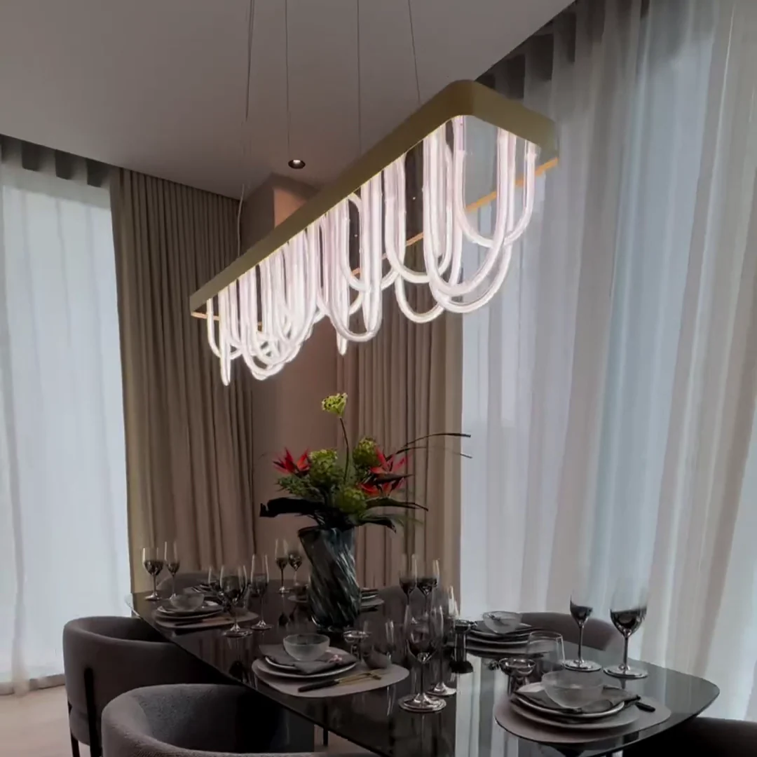 Modern Wavy Chandelier for Dining Room/Kitchen Island - Image 2