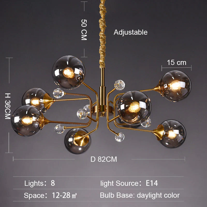 Glass Globes Chandelier|Sputnik Ceiling Fixtures Light|Magic Bean Mid Century Pendant - Image 10