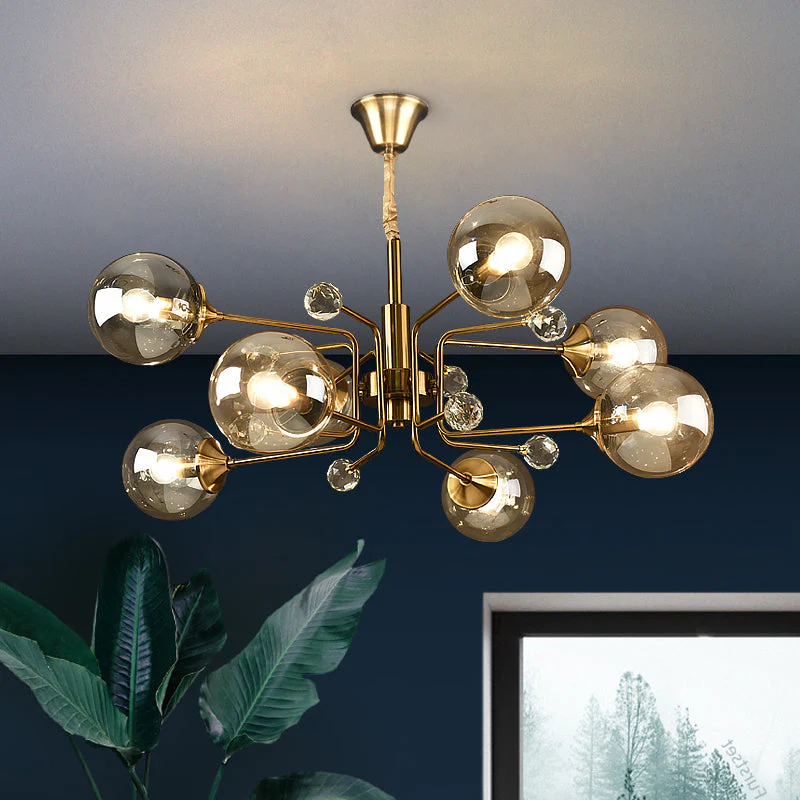Glass Globes Chandelier|Sputnik Ceiling Fixtures Light|Magic Bean Mid Century Pendant - Image 2