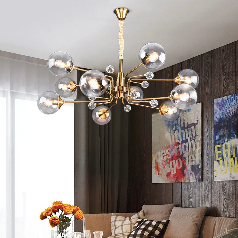 Glass Globes Chandelier|Sputnik Ceiling Fixtures Light|Magic Bean Mid Century Pendant - Image 3