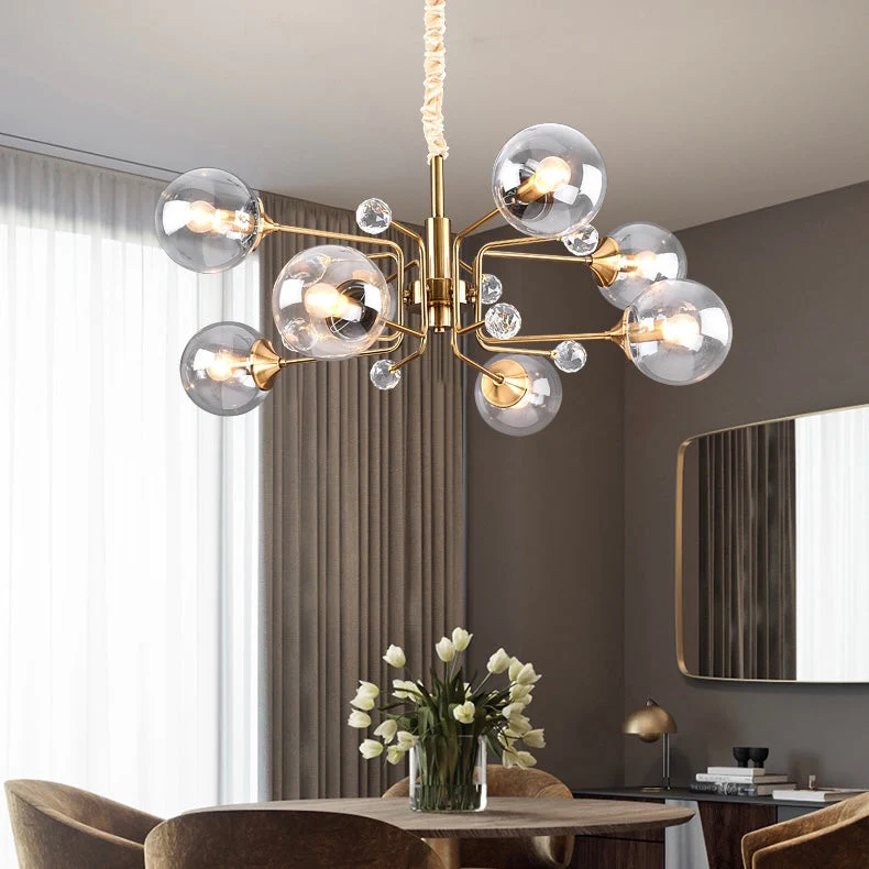 Glass Globes Chandelier|Sputnik Ceiling Fixtures Light|Magic Bean Mid Century Pendant - Image 6