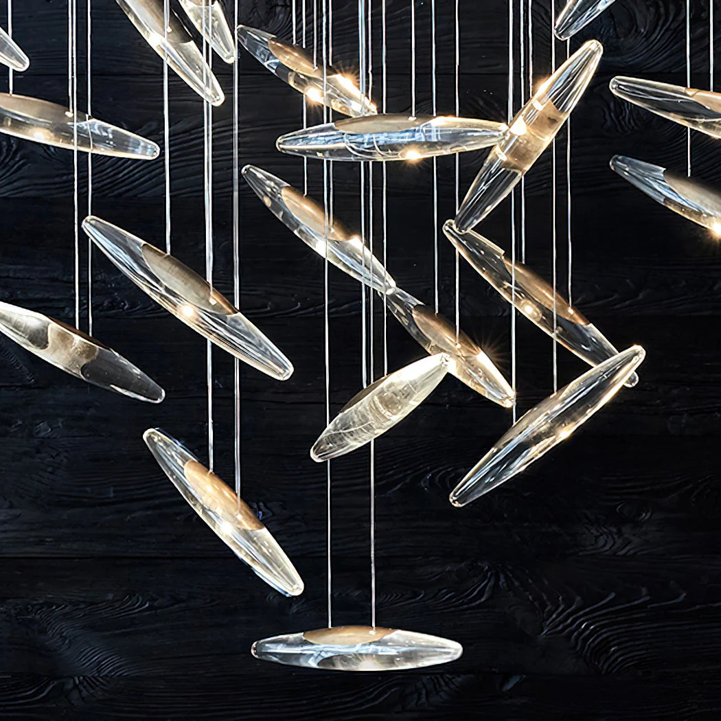 Moonlight Whispers Chandelier,Modern Spiral Glass  Customisable Chandelier - Image 10