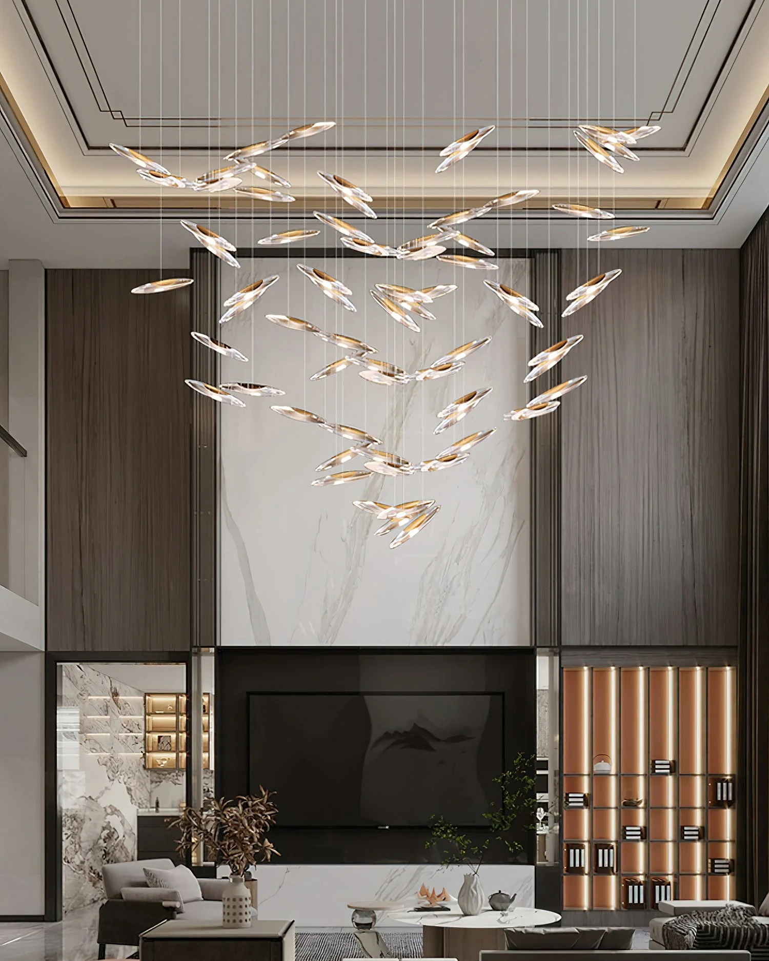 Moonlight Whispers Chandelier,Modern Spiral Glass  Customisable Chandelier - Image 12