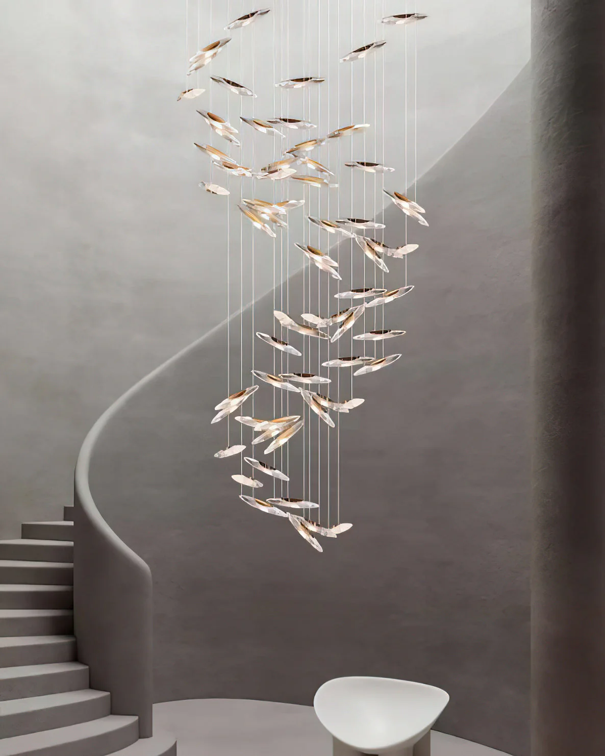 Moonlight Whispers Chandelier,Modern Spiral Glass  Customisable Chandelier - Image 16