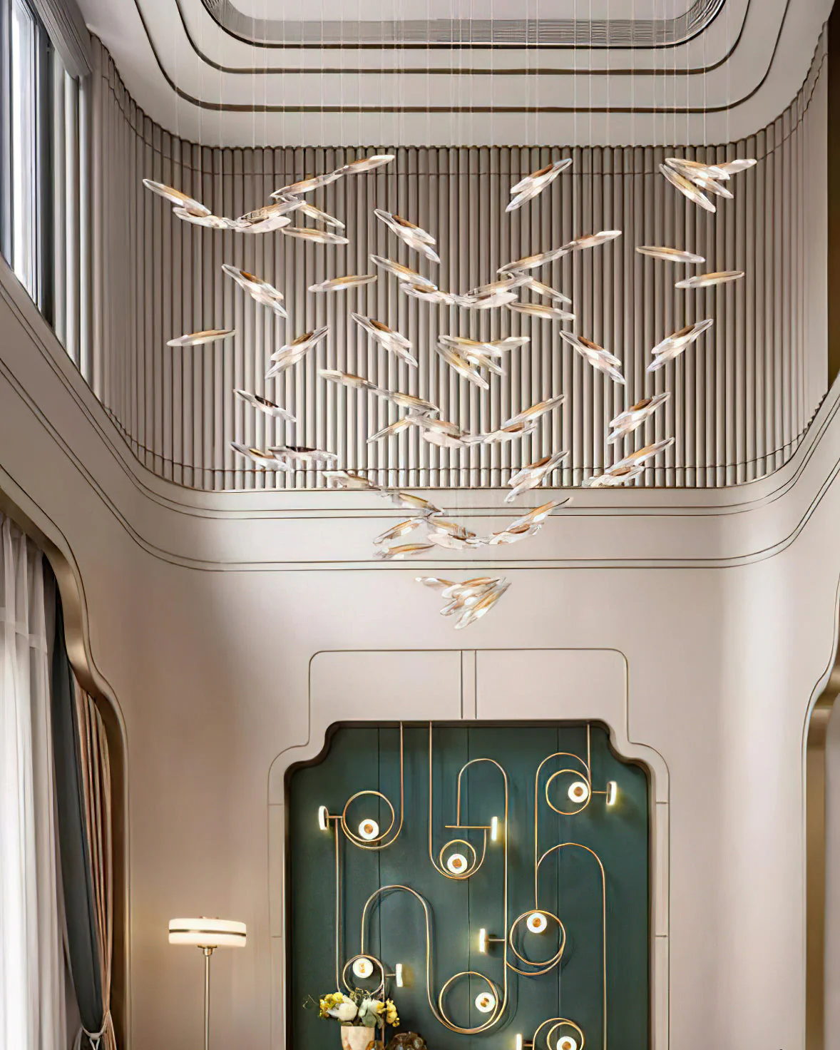 Moonlight Whispers Chandelier,Modern Spiral Glass  Customisable Chandelier - Image 18