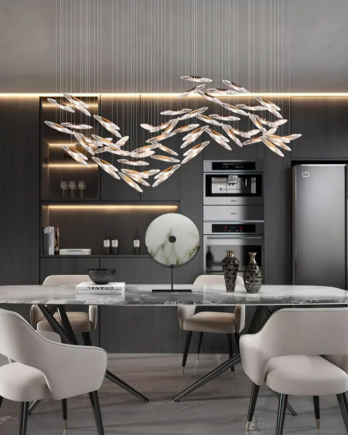 Moonlight Whispers Chandelier,Modern Spiral Glass  Customisable Chandelier - Image 19