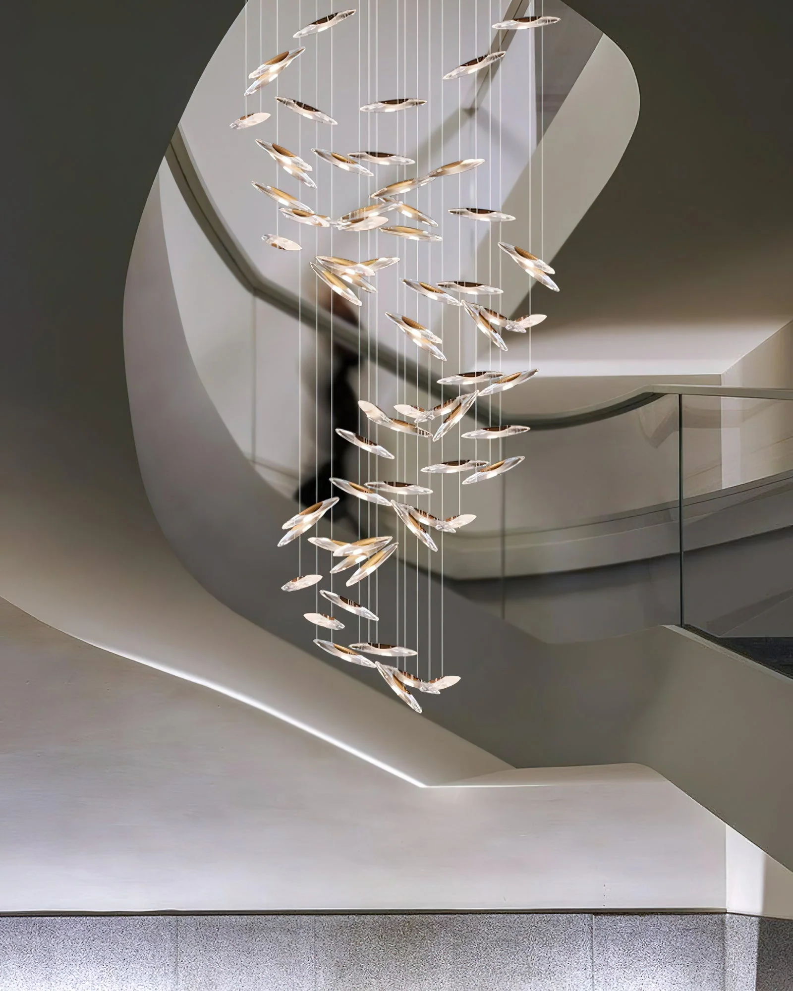 Moonlight Whispers Chandelier,Modern Spiral Glass  Customisable Chandelier - Image 23