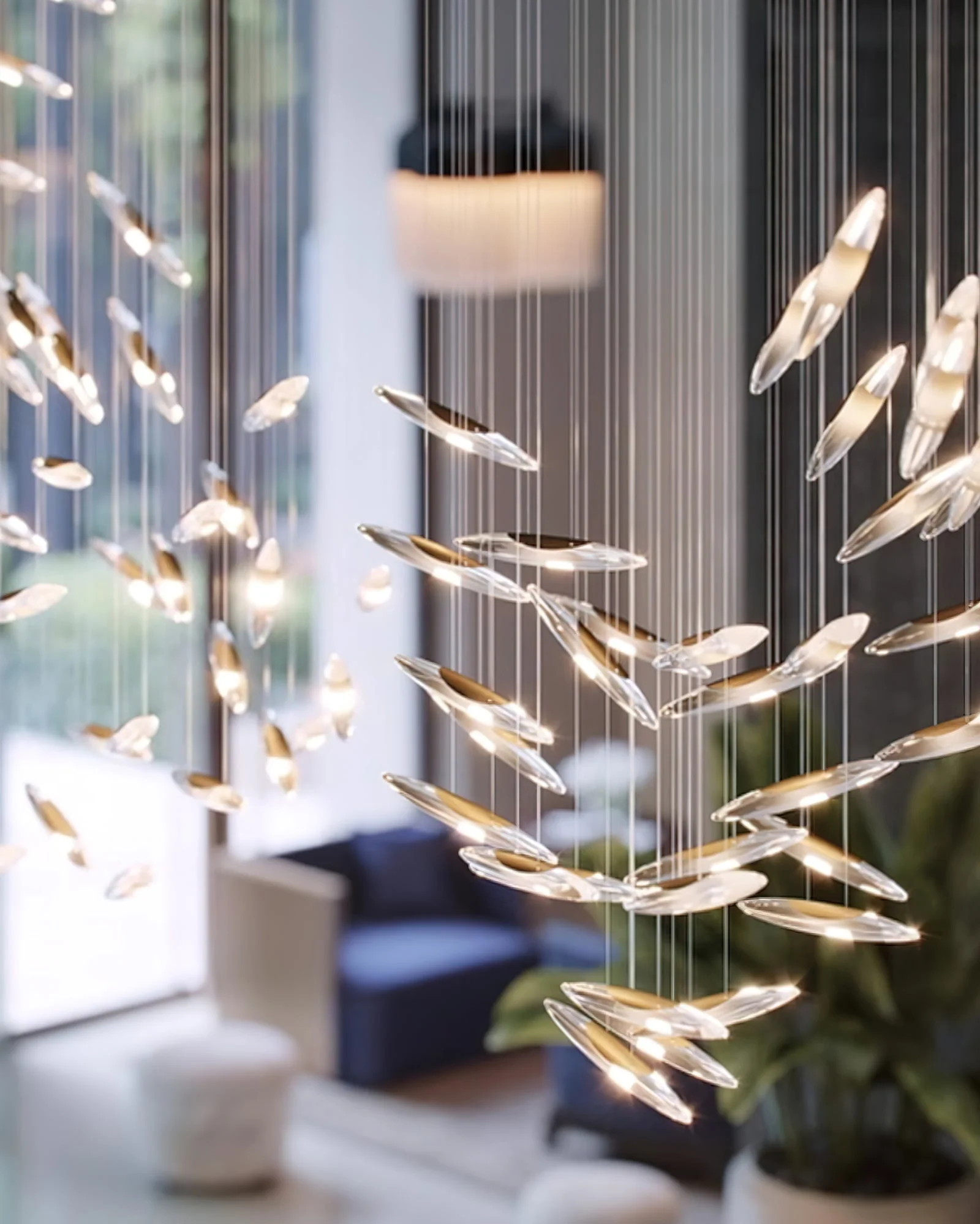 Moonlight Whispers Chandelier,Modern Spiral Glass  Customisable Chandelier - Image 25