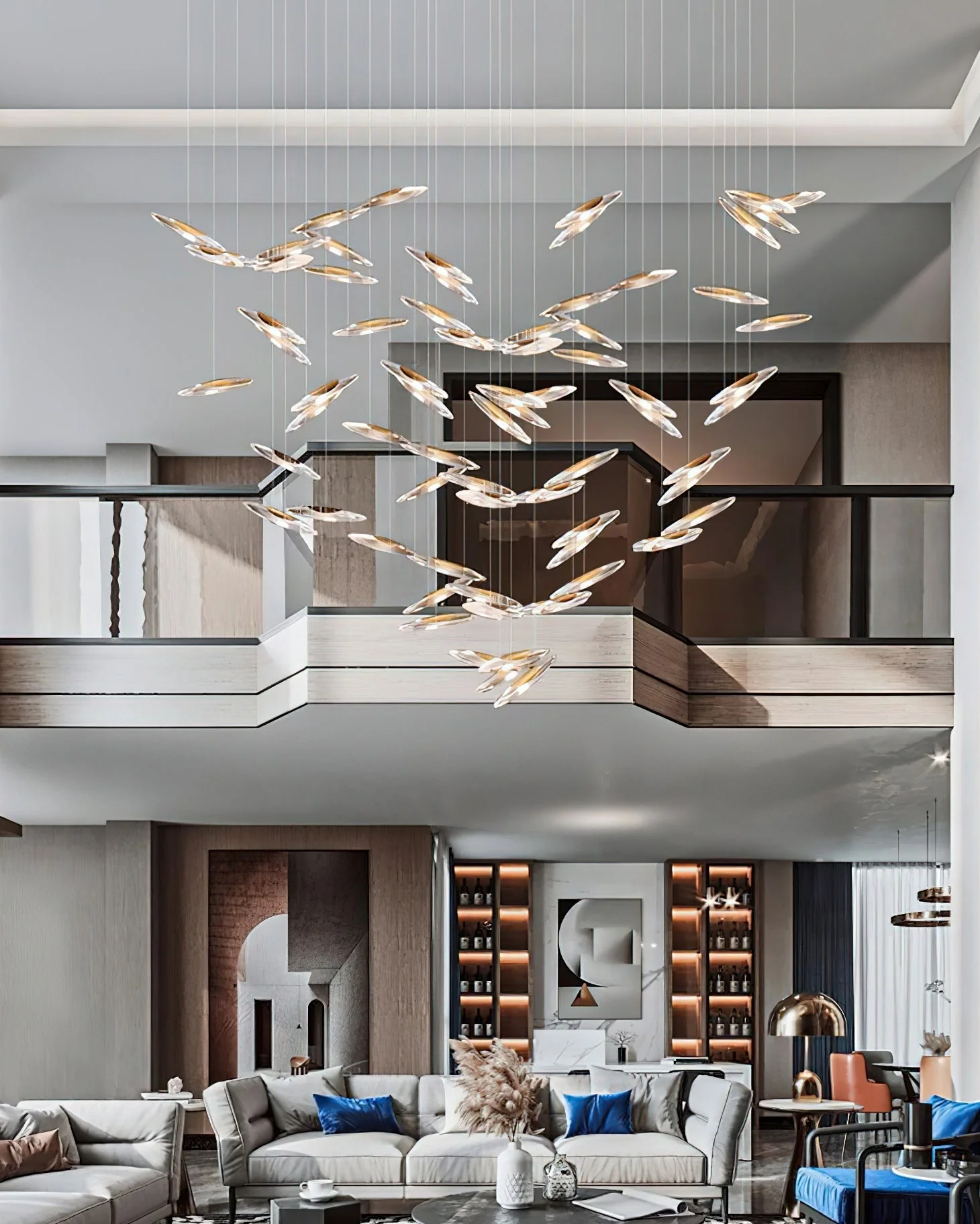 Moonlight Whispers Chandelier,Modern Spiral Glass  Customisable Chandelier - Image 26