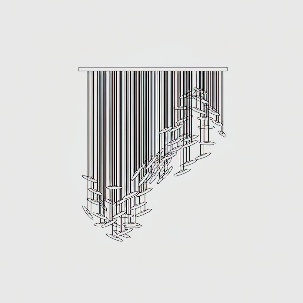 Moonlight Whispers Chandelier,Modern Spiral Glass  Customisable Chandelier - Image 30