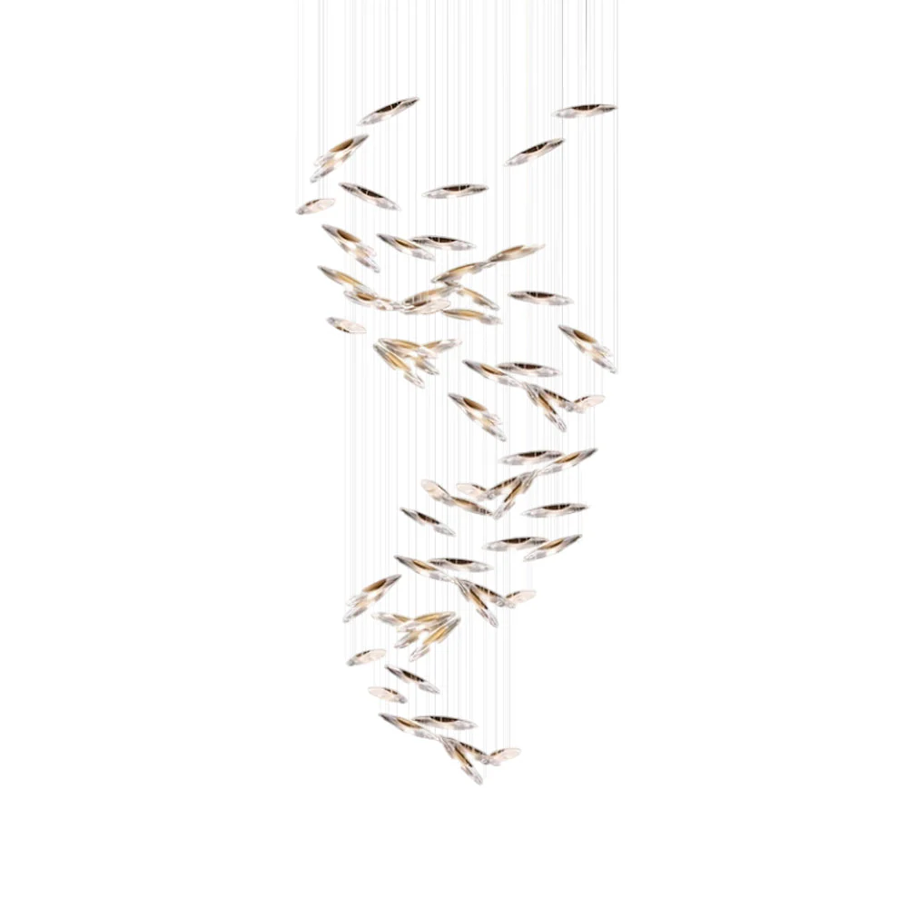 Moonlight Whispers Chandelier,Modern Spiral Glass  Customisable Chandelier - Image 33