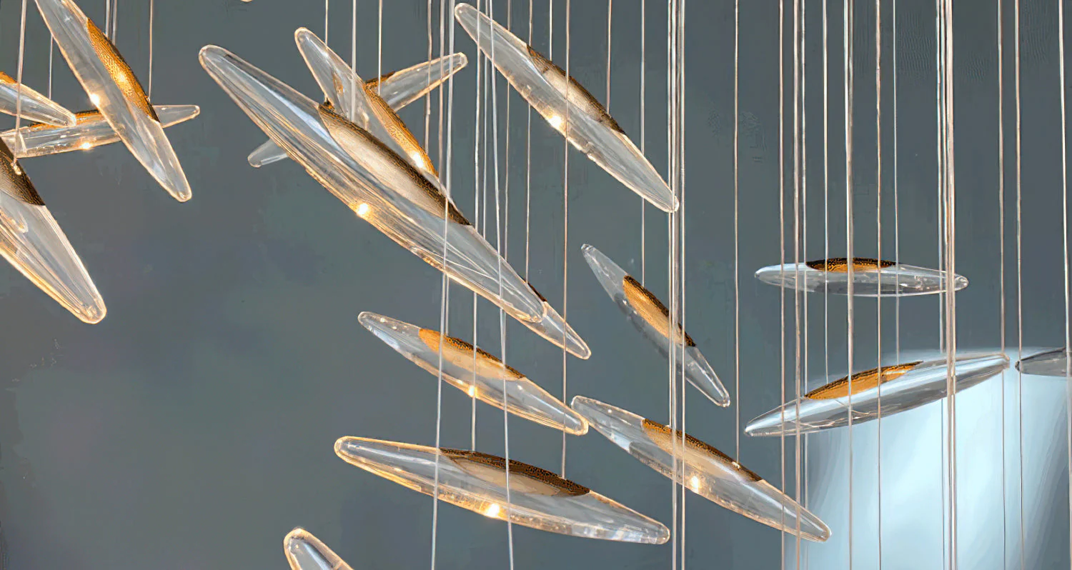 Moonlight Whispers Chandelier,Modern Spiral Glass  Customisable Chandelier - Image 35