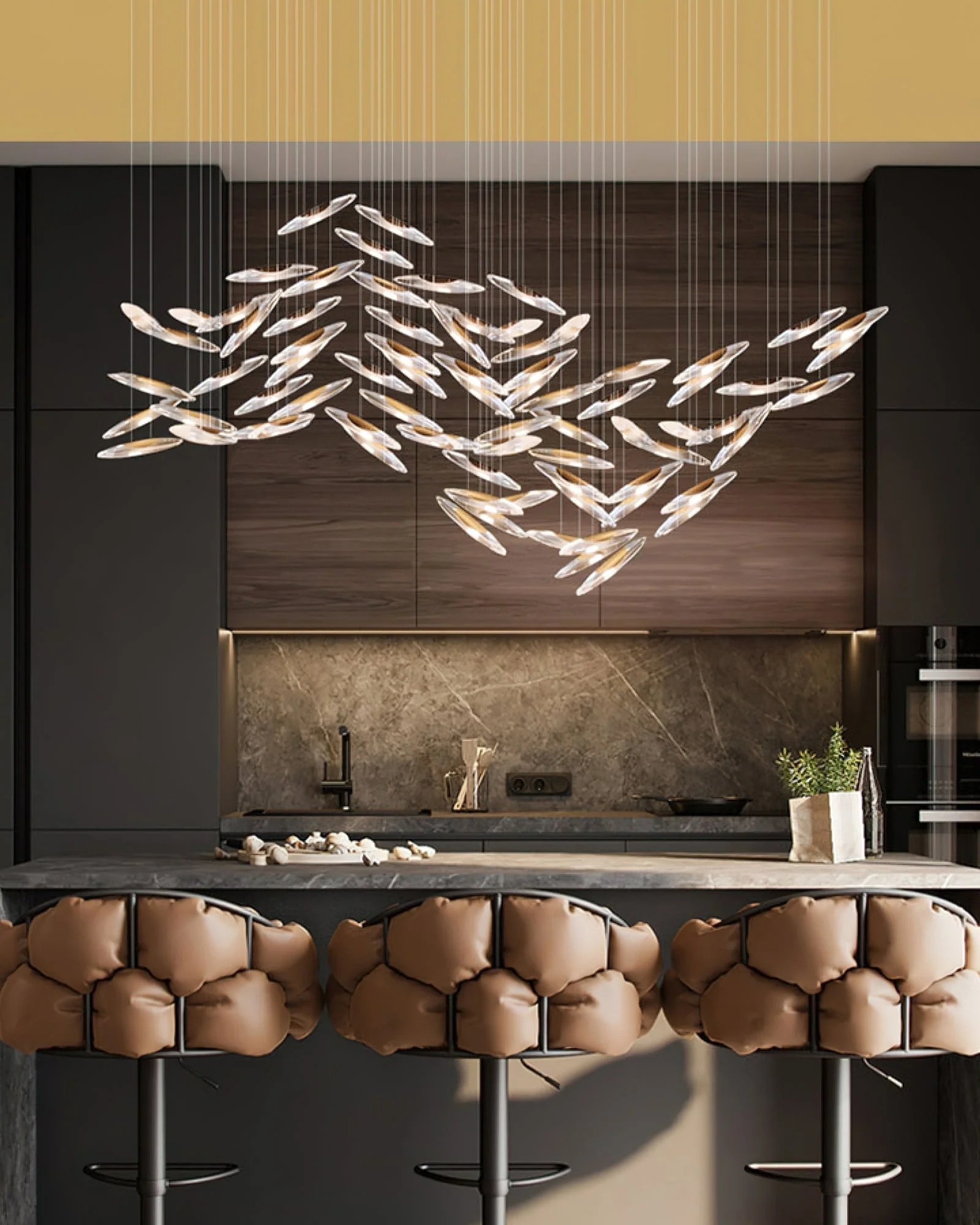 Moonlight Whispers Chandelier,Modern Spiral Glass  Customisable Chandelier - Image 4