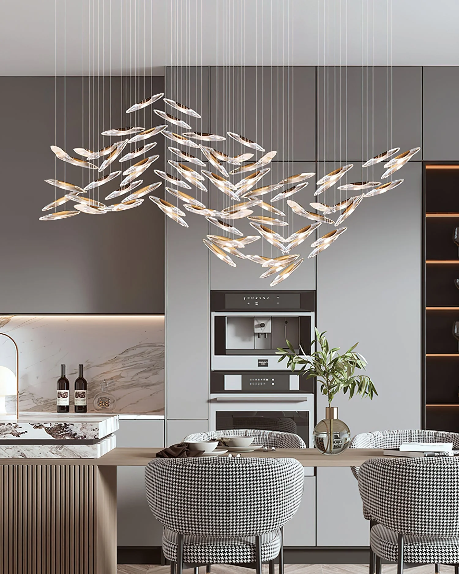 Moonlight Whispers Chandelier,Modern Spiral Glass  Customisable Chandelier - Image 5