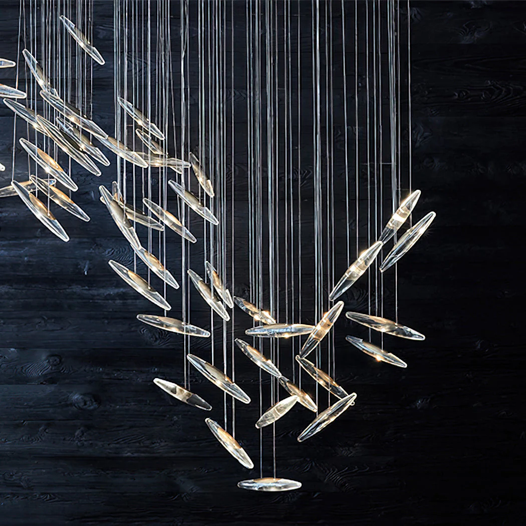 Moonlight Whispers Chandelier,Modern Spiral Glass  Customisable Chandelier - Image 6