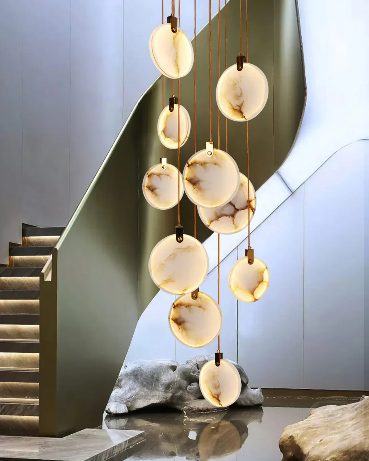 Moonshade Natural Marble Pendant Light Fixture - Image 10