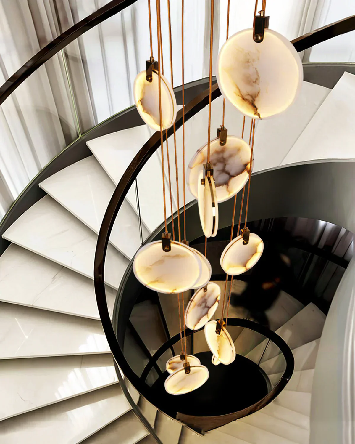 Moonshade Natural Marble Pendant Light Fixture - Image 11