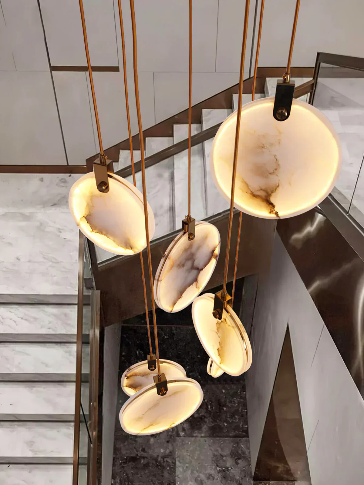 Moonshade Natural Marble Pendant Light Fixture - Image 12